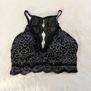 NWOT Soma Black Heather Lace Bralette